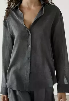 Блузка на пуговицах SHEER Massimo Dutti, темно-серый