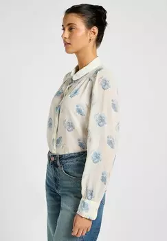 Блузка на пуговицах SHIRRED Lee, синий