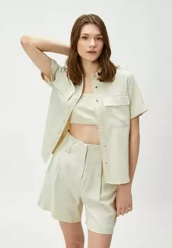 Блузка на пуговицах SHORT SLEEVE Koton, бежевый