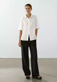 Блузка на пуговицах SHORT SLEEVE Massimo Dutti, белый