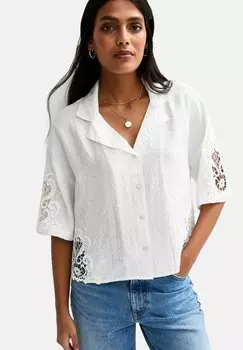 Блузка на пуговицах SHORT SLEEVE New Look, белый