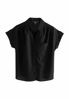 Блузка на пуговицах SHORT SLEEVE Next, черный