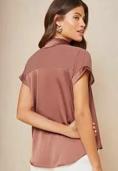 Блузка на пуговицах SHORT SLEEVE REGULAR FIT Lipsy, розовый