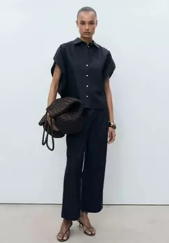Блузка на пуговицах SHORT SLEEVED Mango, цвет Royal Blue