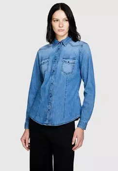 Блузка на пуговицах Sisley, синий