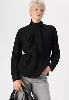 Блузка на пуговицах SLFCASSIA SCARF SHIRT Selected Femme, черный
