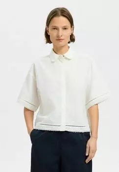 Блузка на пуговицах SLFNOVI DETAIL Selected Femme, белый