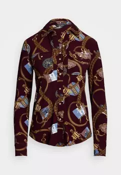 Блузка на пуговицах SLIM FIT PRINT STRETCH JERSEY SHIRT Lauren Ralph Lauren, Бордо