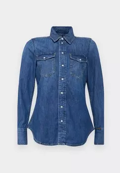Блузка на пуговицах SLIM FIT WESTERN G-STAR, синий деним