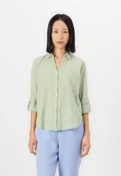 Блузка на пуговицах SLUB STRUCTURE TOM TAILOR, зеленый