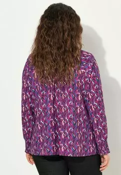 Блузка на пуговицах SMOCKED DETAIL LONG SLEEVE Ulla Popken, фиолетовый