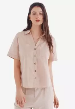 Блузка на пуговицах Springfield, светло-коричневый