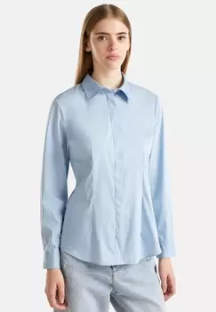 Блузка на пуговицах STRETCH BLEND United Colors of Benetton, синий