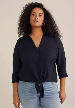 Блузка на пуговицах STRETCH WE Fashion, темно-синий