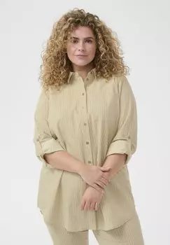 Блузка на пуговицах STRIPED Kaffe Curve, бежевый