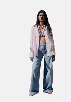 Блузка на пуговицах STRIPED Mango, розовый