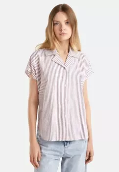 Блузка на пуговицах STRIPED SHORT SLEEVE United Colors of Benetton, красный