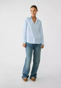 Блузка на пуговицах STRIPED Stradivarius, синий