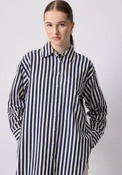 Блузка на пуговицах STRIPED WITH POCKETS Touch Priv, темно-синий