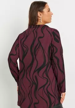 Блузка на пуговицах SWIRL Yours Clothing, бордовый