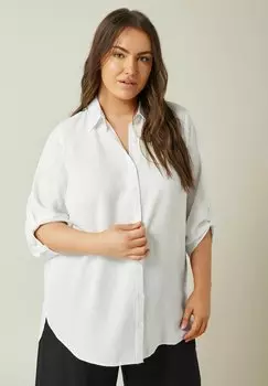 Блузка на пуговицах TAB SLEEVE Evans, белый