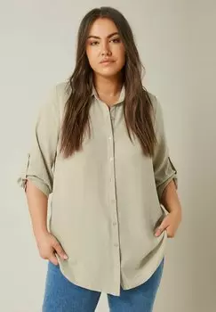 Блузка на пуговицах TAB SLEEVE Evans, светло-коричневый
