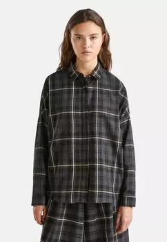 Блузка на пуговицах TARTAN CHECK United Colors of Benetton, серый
