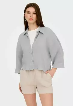 Блузка на пуговицах THEIS LIFE 3/4 CROP JDY, серый