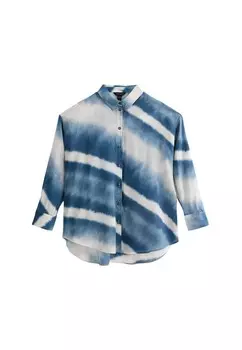 Блузка на пуговицах TIE DYE OVERSIZED New Look, синий
