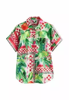 Блузка на пуговицах TIE WAIST Next, зеленый