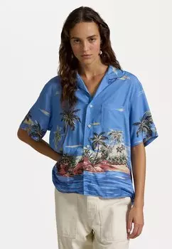 Блузка на пуговицах TROPICAL PRINT CAMP SHIRT Polo Ralph Lauren, светло-голубой