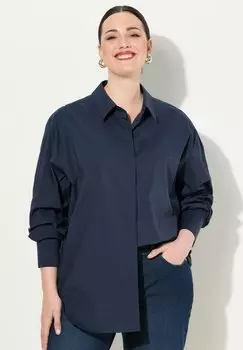 Блузка на пуговицах Ulla Popken, темно-синий