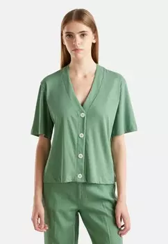 Блузка на пуговицах United Colors of Benetton, зеленый