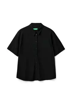 Блузка на пуговицах United Colors of Benetton, черный