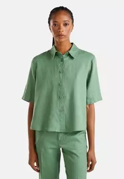 Блузка на пуговицах United Colors of Benetton, зеленый