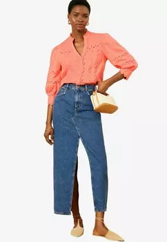 Блузка на пуговицах V NECK RIC RAC Love & Roses, розовый