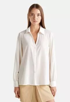 Блузка на пуговицах V NECK United Colors of Benetton, белый
