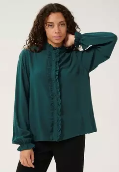 Блузка на пуговицах VENEA FRILL Cream, бирюзовый