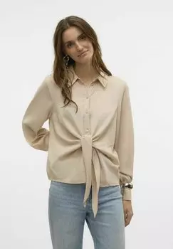 Блузка на пуговицах Vero Moda, бежевый