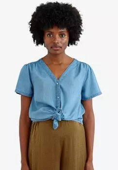 Блузка на пуговицах Vertbaudet, синий
