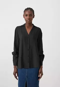Блузка на пуговицах VIDOMIRA V NECK VILA, черный