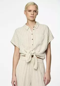 Блузка на пуговицах VINSTY SS TIE NOOS Pieces, кремовый