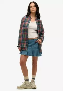 Блузка на пуговицах VINTAGE CHECK Superdry, зеленый