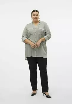 Блузка на пуговицах VMCBUMPY Vero Moda Curve, цвет Mottled Green
