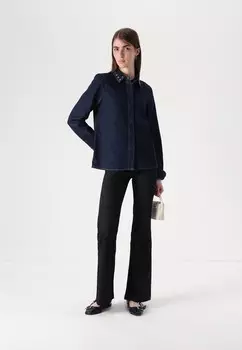 Блузка на пуговицах VMHUSTON SHIRT Vero Moda Tall, темно-синий