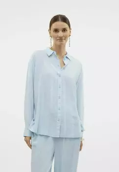 Блузка на пуговицах VMLINN LS Vero Moda, светло-голубой
