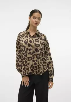 Блузка на пуговицах VMMERLE Vero Moda, бежевый