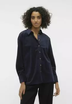 Блузка на пуговицах VMNINA Vero Moda, металлик черный