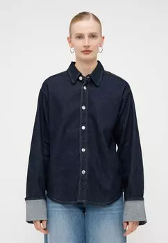 Блузка на пуговицах VMTESSA FOLD UP SHIRT Vero Moda Tall, синий