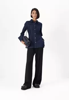Блузка на пуговицах VMTINLEY Vero Moda Tall, темно-синий деним